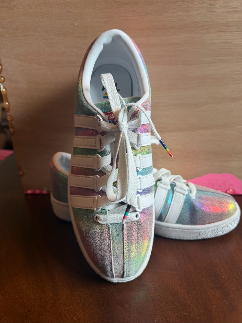 K-Swiss Classic LX x NOH8 Women’s 8.5 Rainbow Multicolor Leather Sneakers